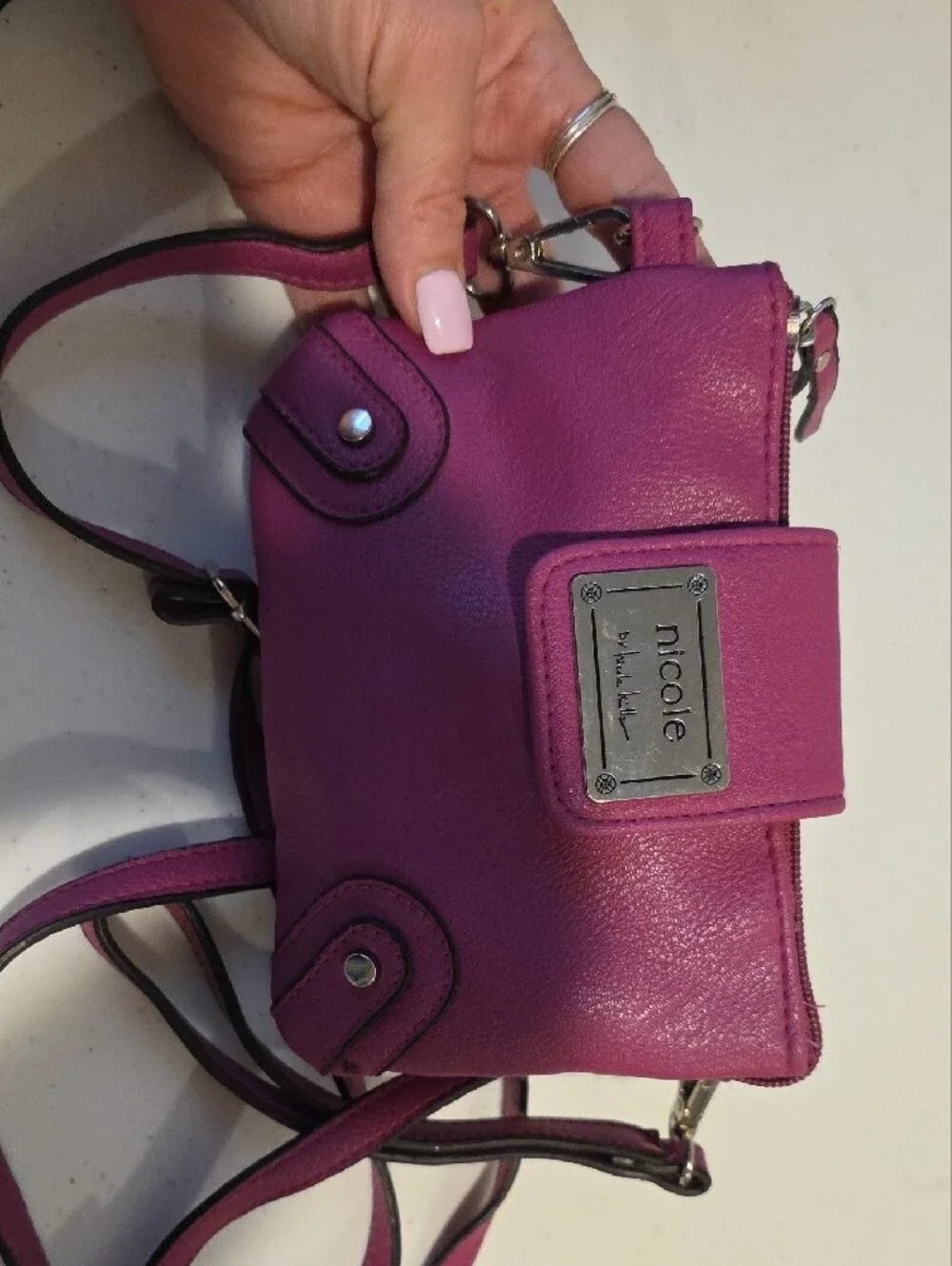 Nicole by Nicole Miller Bright Pink Crossbody Bag